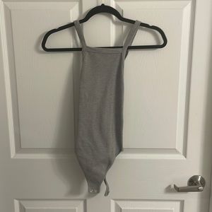 Criss cross open back bodysuit